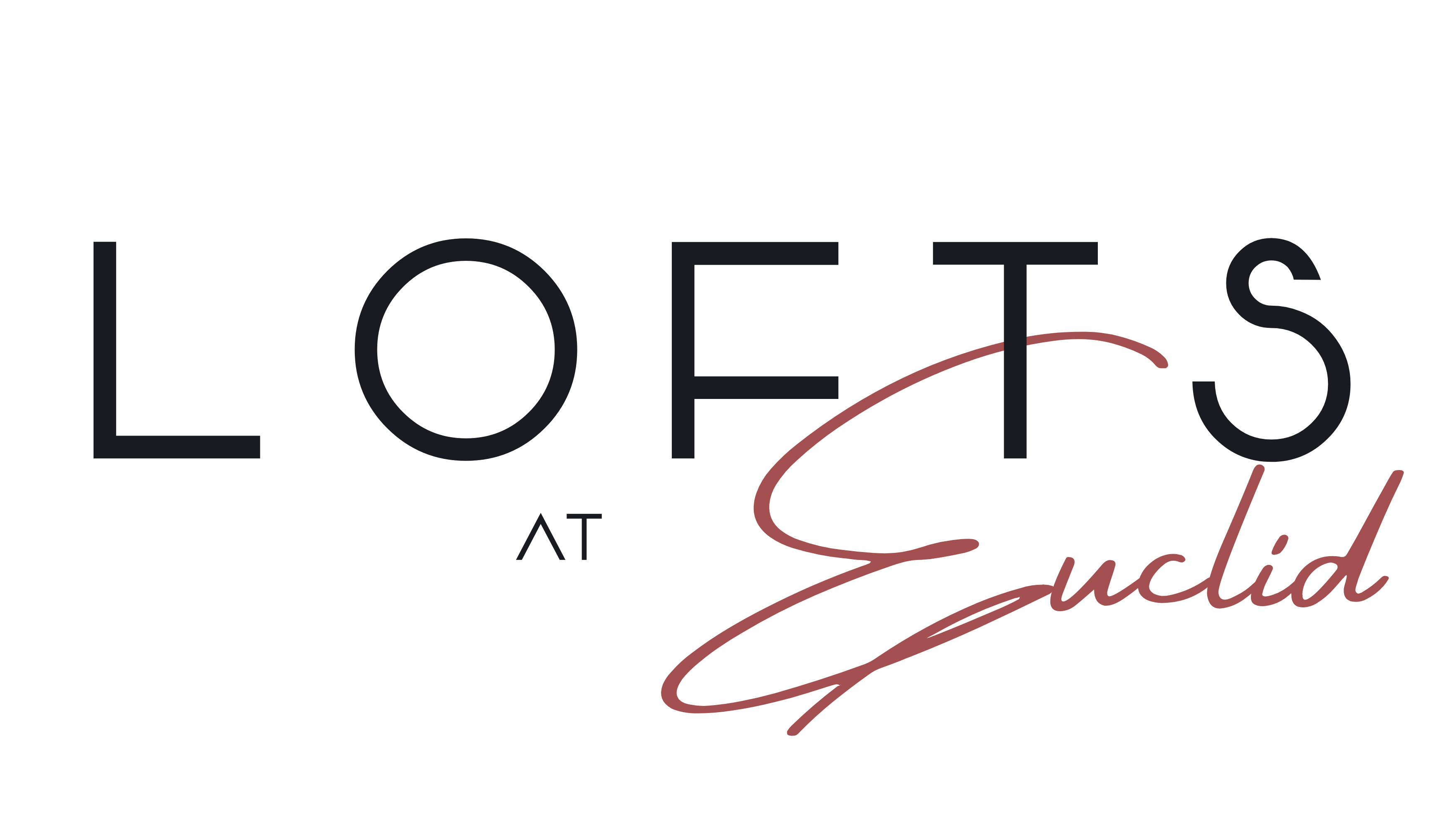 A black background with the words "LOFTS AT Euclid" written in white and pink.